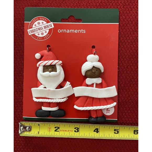 Santa & Mrs Claus Customizable Claydough Ornament Or Stocking Tag - Picture 3 of 4